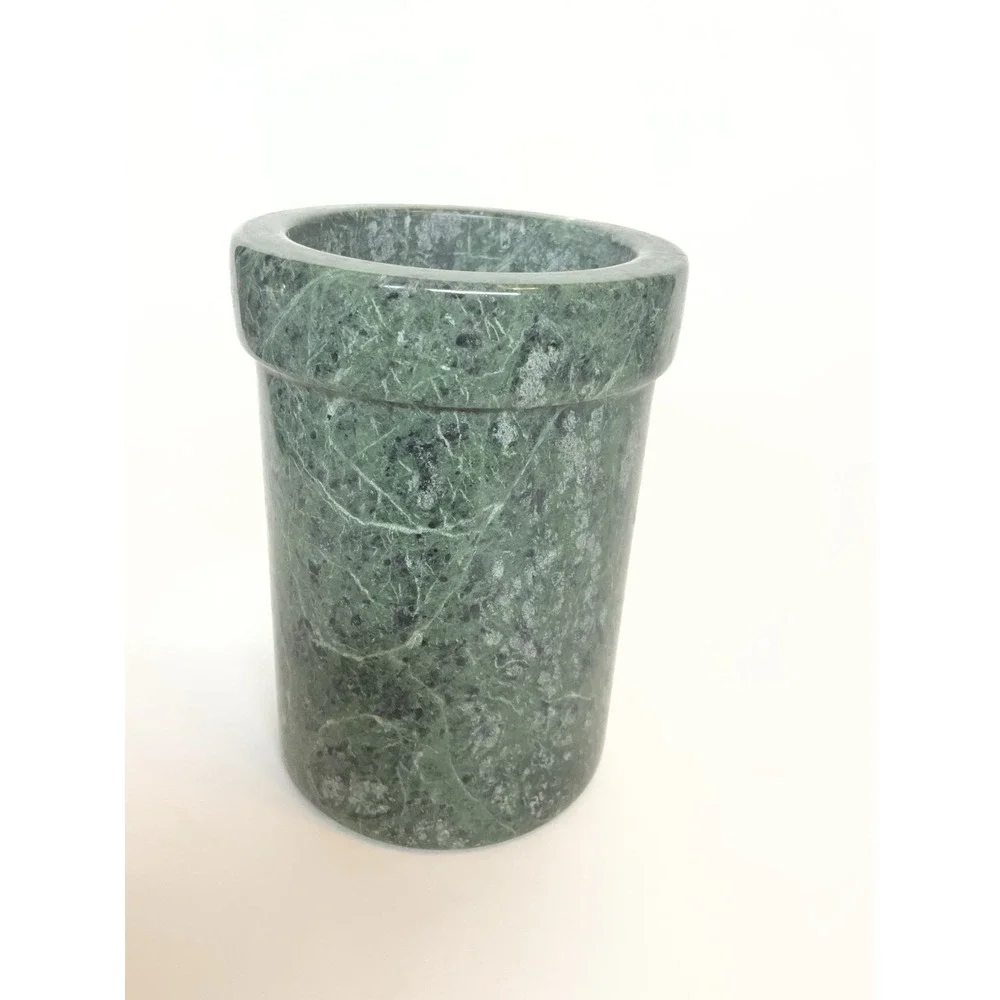 Vintage MCM Green Marble Stone‎  Utensil Holder 5,2